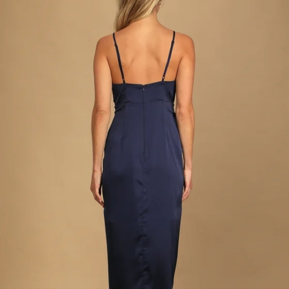 Lulu's red high low satin dress - Picture 5 of 6